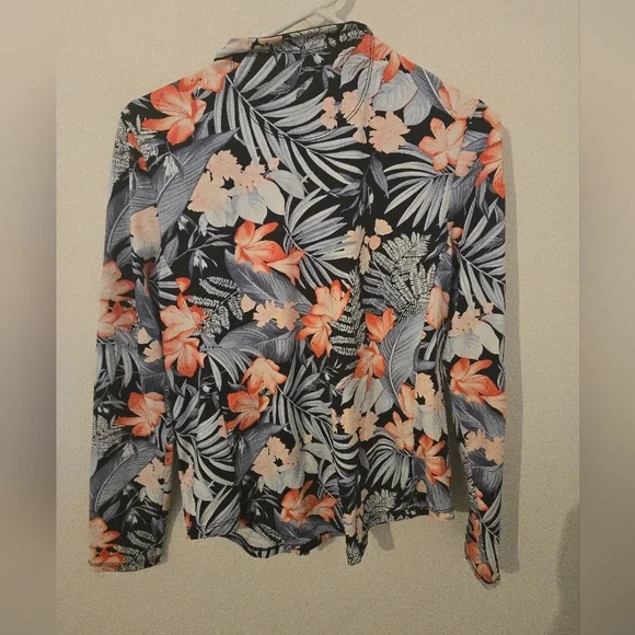 Tommy Bahama Islandzone Womens Size Small Floral Zip Jacket Tropical Full Zipper - Picture 2 of 7